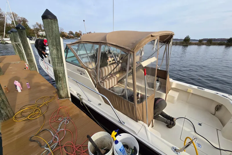 Slide: The Image of Garmin echomap SV on 2001 Mainship 30 Pilot Rum Runner boat dashboard. - 5