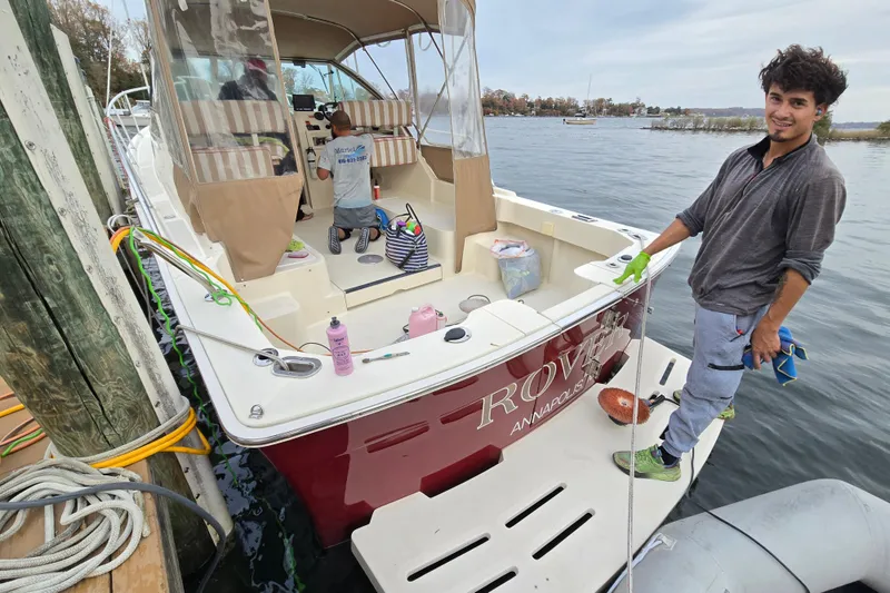 Slide: The Image of 2001 Mainship 30 Pilot Rum Runner boat docked in Annapolis, MD. - 8