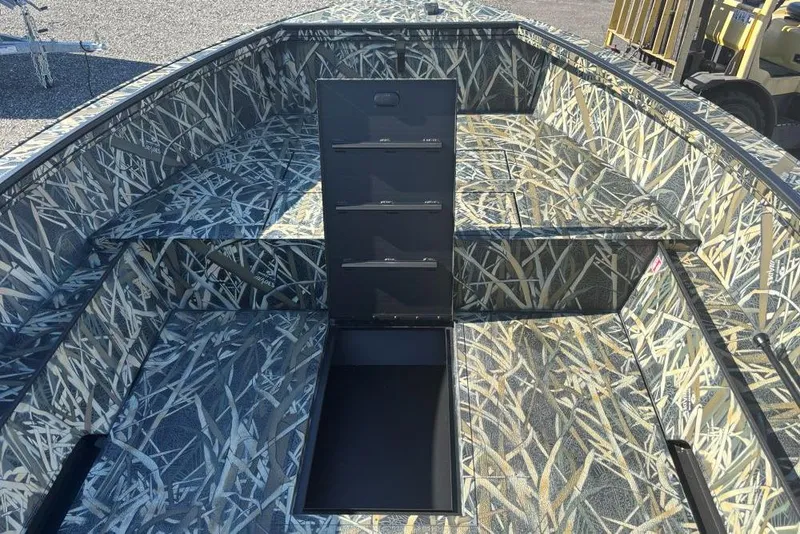 Slide: The Image of 2026 Smoker Craft Pro Sportsman 1872 T boat interior with camouflage design. - 3