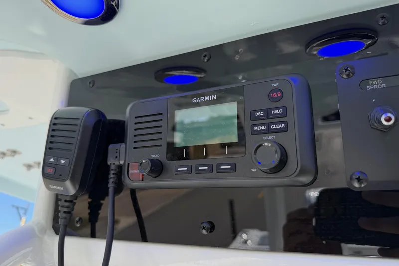 Slide: The Image of Garmin marine radio on 2026 Sea Hunt Gamefish 30 Coffin Box boat dashboard. - 20