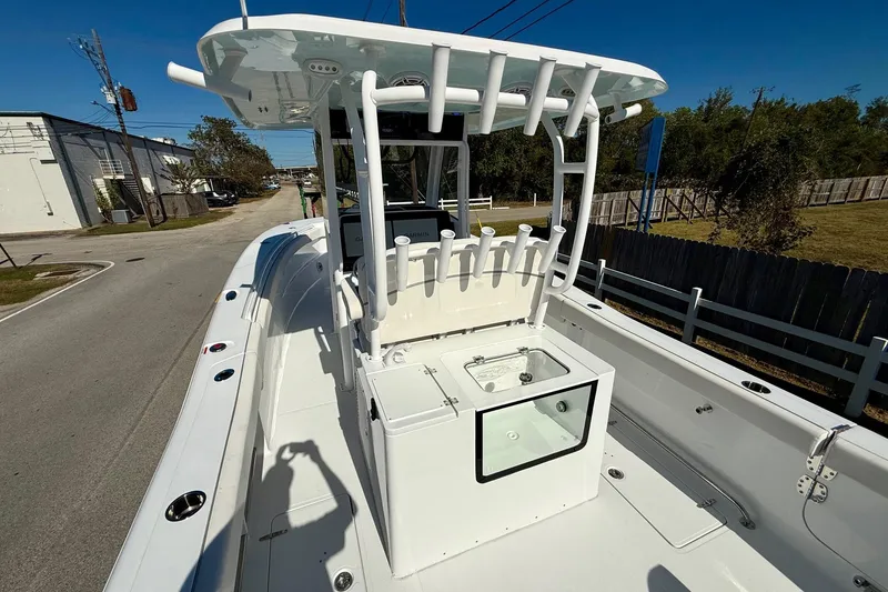 Slide: The Image of 2026 Sea Hunt Gamefish 30 Coffin Box boat, featuring a spacious deck and modern design. - 9