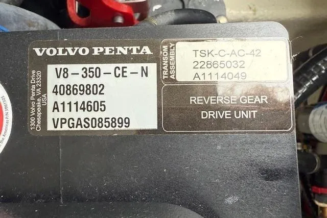 Slide: The Image of Volvo Penta V8 engine label on 2021 Regal LS4 Surf boat. - 28