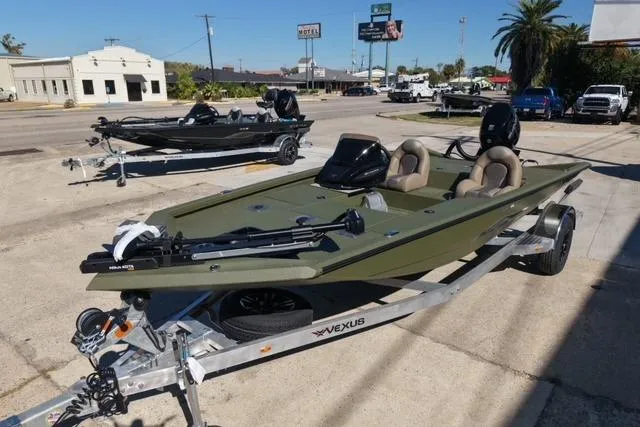 The Image of 2026 Vexus AVX181 boat on trailer in outdoor dealership lot. - 0