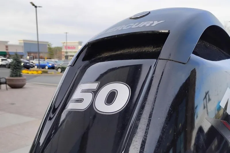 Slide: The Image of Mercury 50 horsepower outboard motor on 2020 Tracker Bass Tracker Classic XL boat. - 7