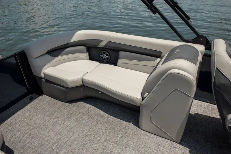 Slide: The Image of Barletta Cabrio 24 QC 2026 pontoon boat with luxurious interior. - 2