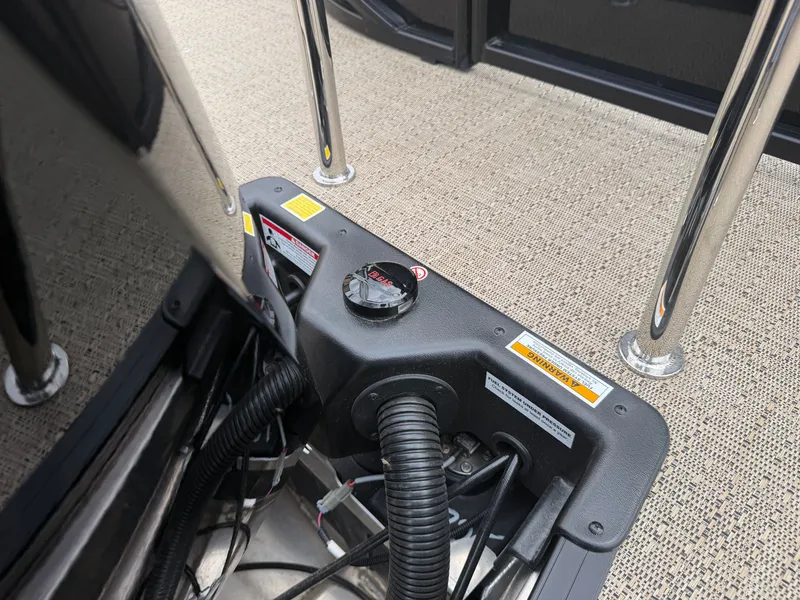 Slide: The Image of Close-up of a boat control system with wires and switches on a textured floor. - 61