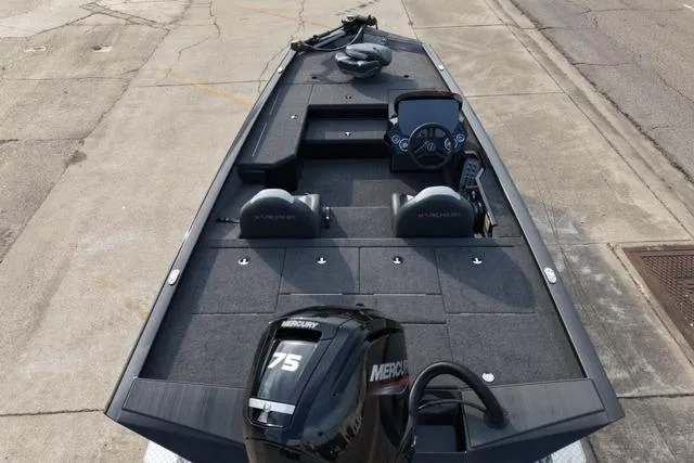 Slide: The Image of 2026 Vexus AVX181 boat with Mercury 75 engine, featuring dual seats and spacious deck. - 6