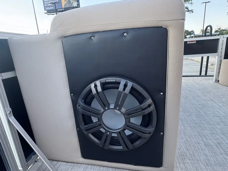 Slide: The Image of 2017 Avalon LSZ rf 2285 boat with Kicker speaker installed on the seat. - 14
