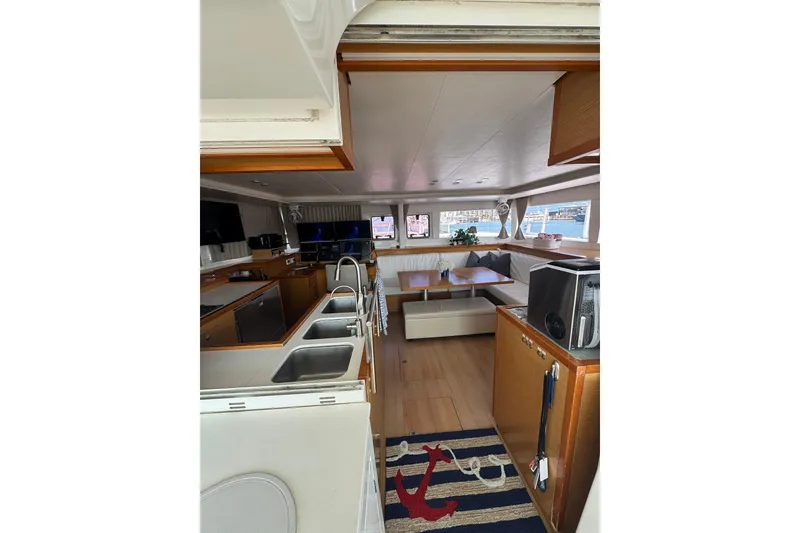 Slide: The Image of Winches and ropes on a 2013 Lagoon 450 catamaran deck. - 28