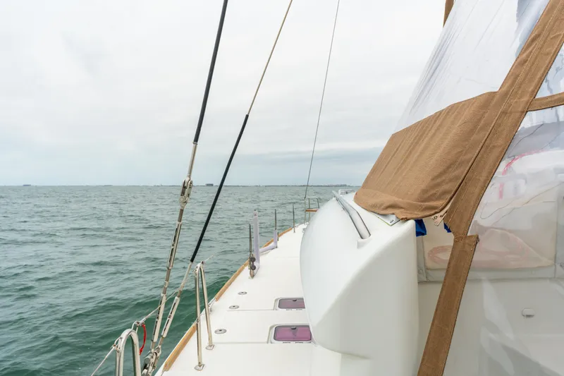 Slide: The Image of Sailing on a 2013 Lagoon 450 catamaran, ocean view, overcast sky. - 45