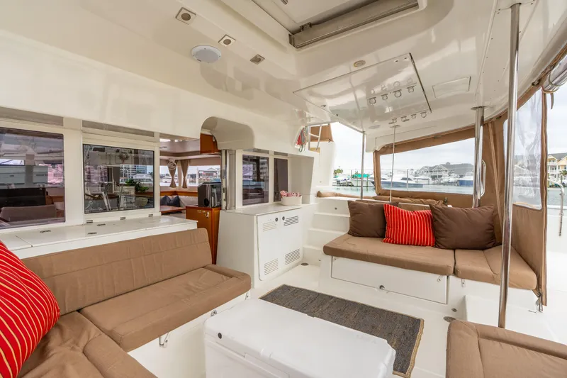 Slide: The Image of Spacious interior of 2013 Lagoon 450 catamaran with comfortable seating and modern design. - 54