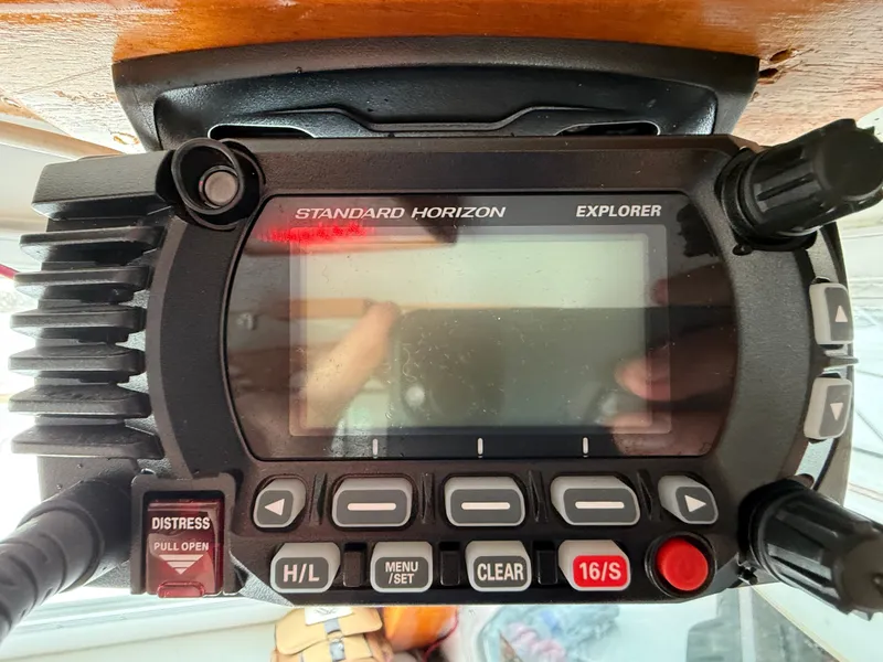 Slide: The Image of Standard Horizon Explorer marine radio on 1998 Wilbur 38 Downeast boat. - 15