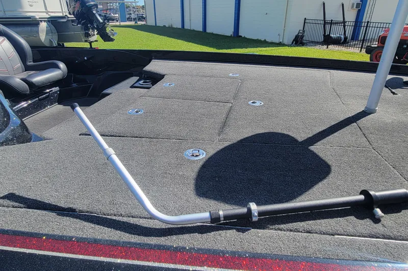 Slide: The Image of 2017 Nitro Z21 Pro boat deck with fishing rod holder and seating. - 15