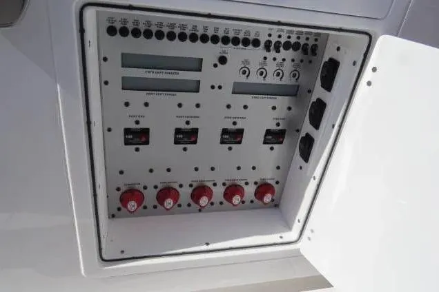 Slide: The Image of Electrical control panel on 2024 HCB 53 Suenos RXV boat. - 30