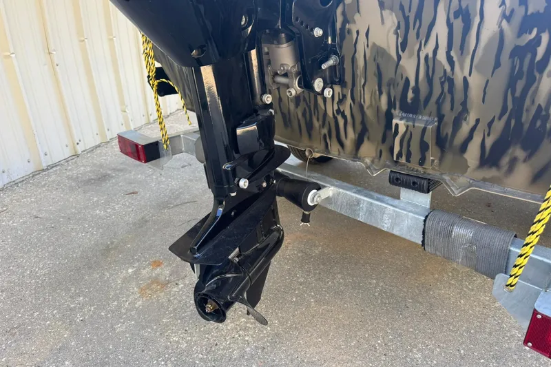 Slide: The Image of 2025 SeaArk 1648 MV Special boat motor and trailer detail. - 9