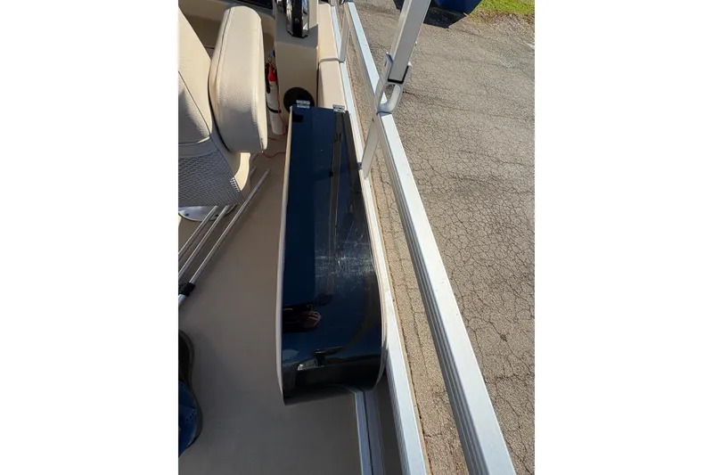 Slide: The Image of 2014 Godfrey Sweetwater 2086 F boat interior with seating and railing. - 19