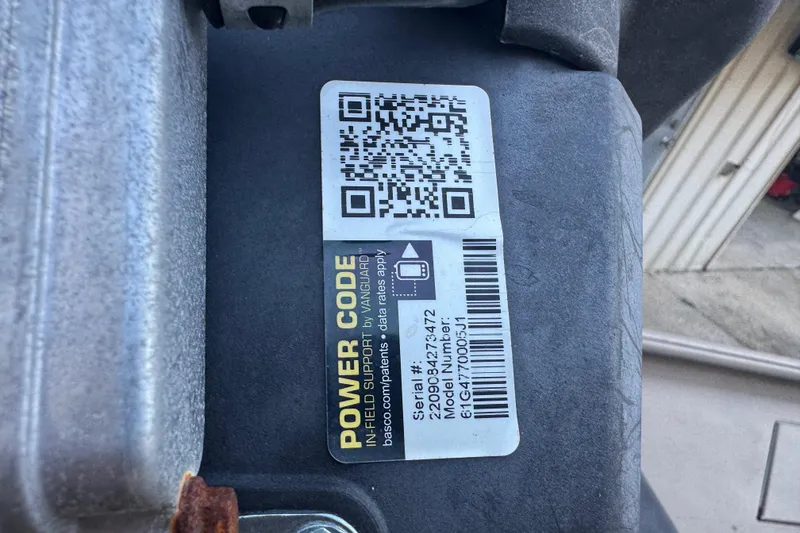 Slide: The Image of QR code and serial number label on SeaArk Mud Runner 180, 2025 model. - 12