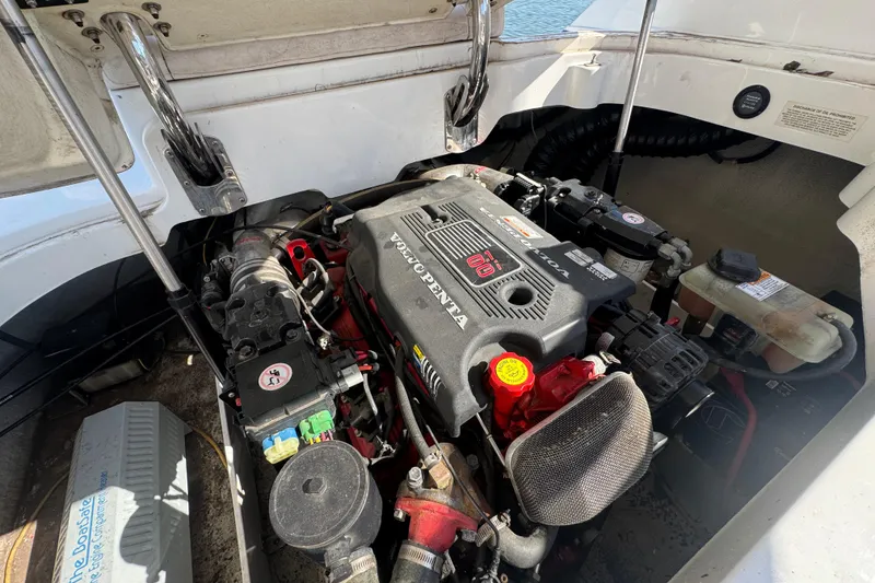 Slide: The Image of Engine compartment of a 2006 Cobalt 272 boat with Volvo Penta engine. - 27