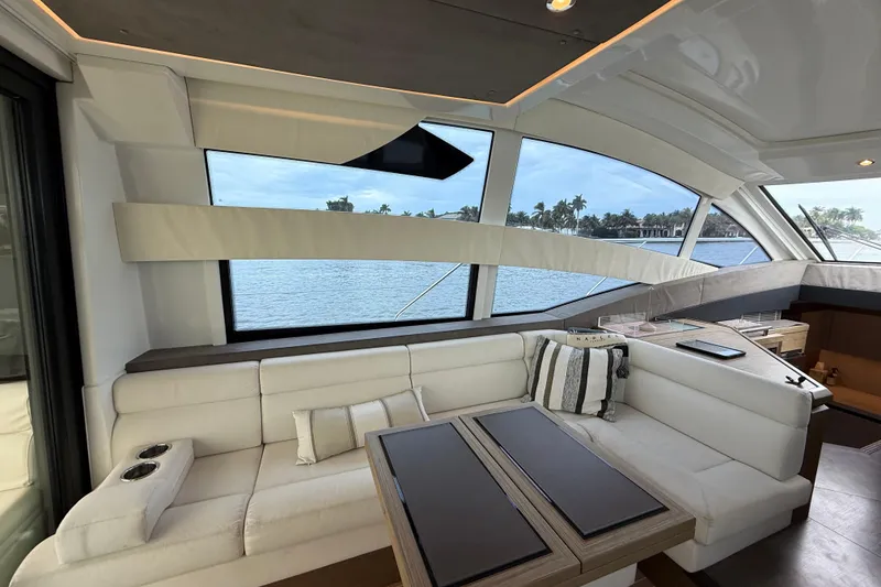 Slide: The Image of Luxurious interior of 2018 Beneteau Gran Turismo 50 yacht with waterfront view. - 25