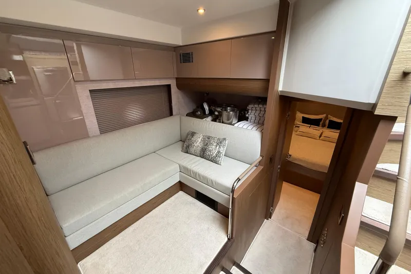 Slide: The Image of 2018 Beneteau Gran Turismo 50 interior with modern seating and elegant design. - 38