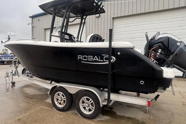 Slide: The Image of 2021 Robalo R230 Center Console boat brochure with pricing and features. - 3