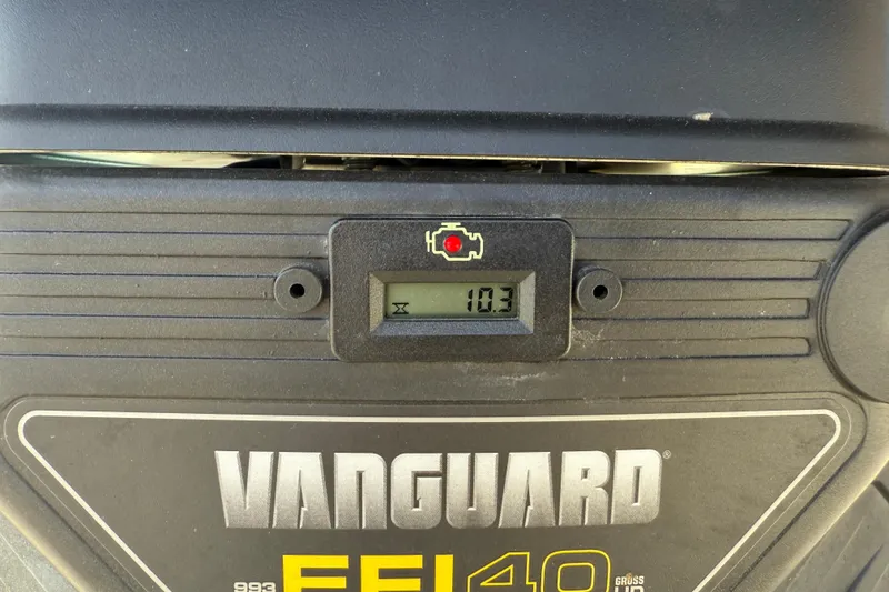 Slide: The Image of Vanguard EFI engine display on 2022 Gator Tail Extreme 1860cc, showing 10.3 hours. - 21