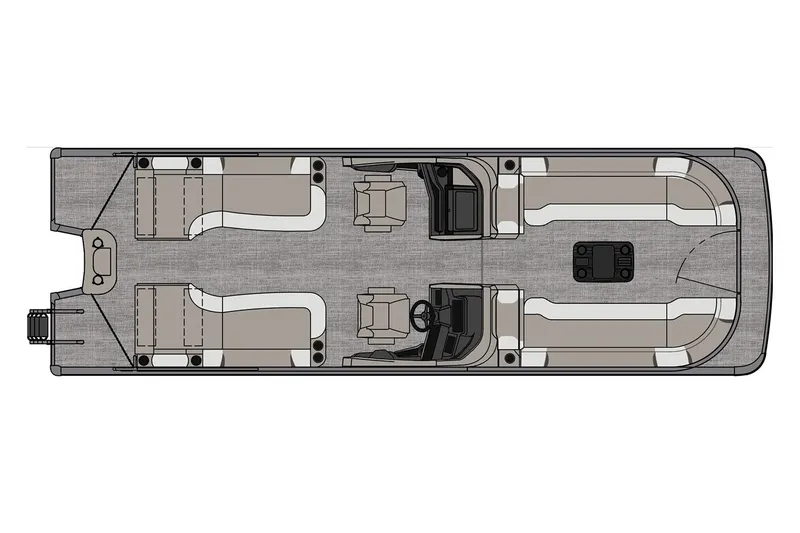 Slide: The Image of Manufacturer Provided Image: 2025 Tahoe Pontoon Grand Tahoe LTD Quad Lounge Windshield layout, top view. - 4