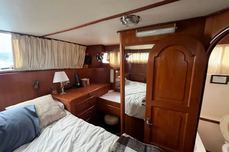 Slide: The Image of Cozy 1984 Tung Hwa Princess Aft Cabin interior with wooden furnishings and soft lighting. - 37