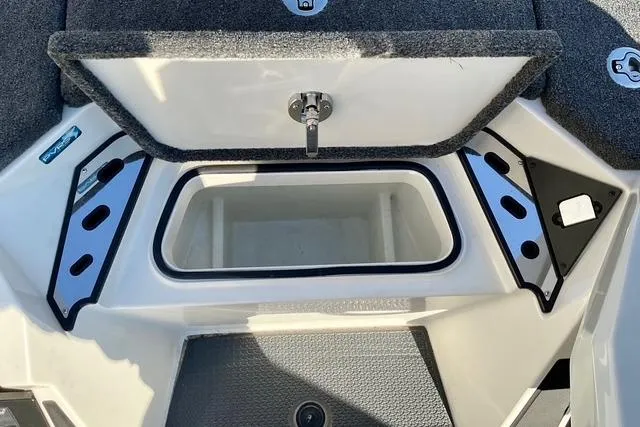 Slide: The Image of 2023 Ranger Z520R Ranger Cup Equipped boat storage compartment, open and empty. - 25