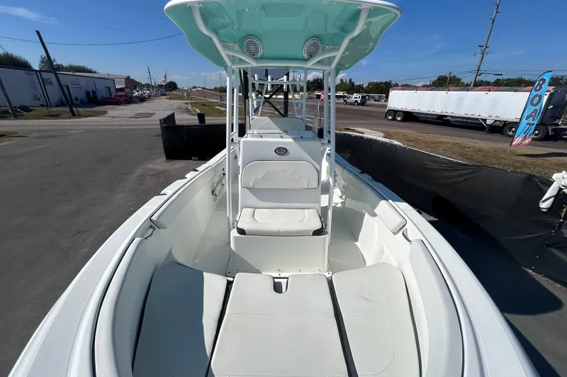 Slide: The Image of 2021 Clearwater 2200 boat with spacious seating and modern design. - 26