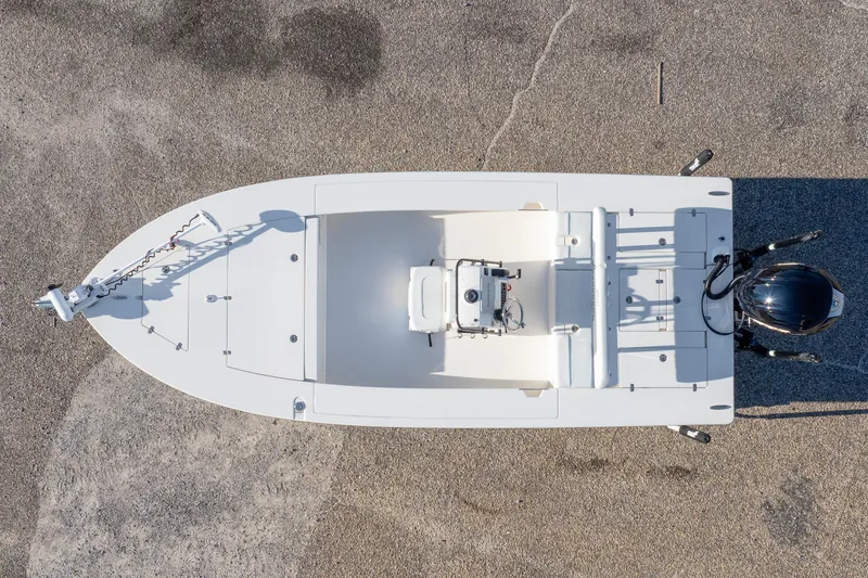 Slide: The Image of Top view of 2023 Hewes Redfisher 21 boat on pavement. - 4