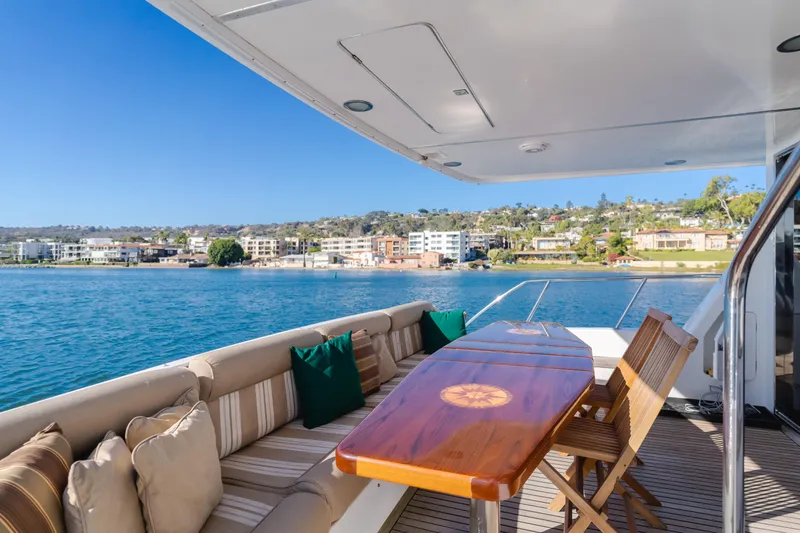 Slide: The Image of Luxurious 1997 Fobes Cooper Pilthouse yacht deck with scenic waterfront view. - 37