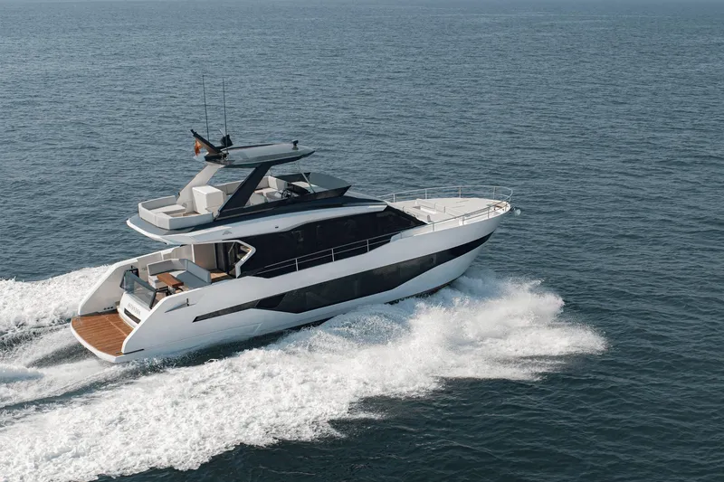 The Image of 2026 Astondoa AS5 yacht cruising on open sea, showcasing sleek design and luxury. - 0