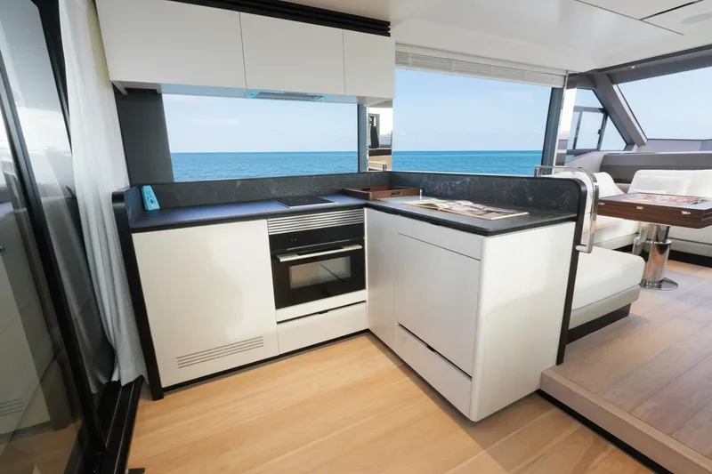 Slide: The Image of Modern kitchen interior on 2026 Astondoa AS5 yacht with ocean view. - 16