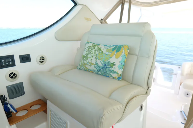 Slide: The Image of 2008 Tiara Yachts 4300 Sovran interior compartment with hydraulic support and faucet. - 22