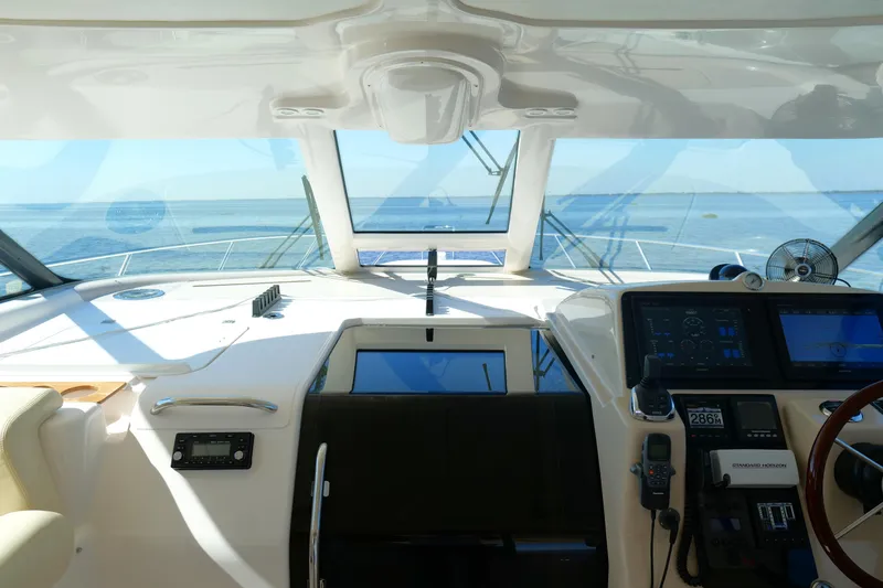 Slide: The Image of Interior view of 2008 Tiara Yachts 4300 Sovran with ocean backdrop. - 27