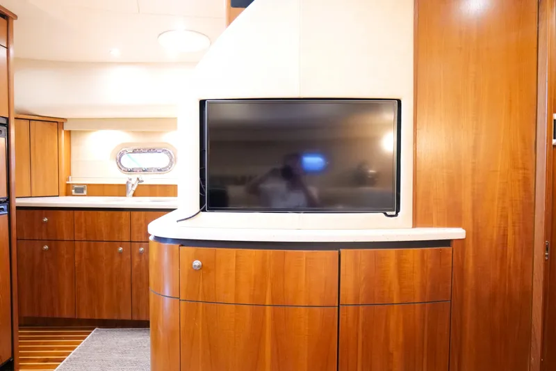 Slide: The Image of Luxurious interior of 2008 Tiara Yachts 4300 Sovran with plush seating and elegant decor. - 33