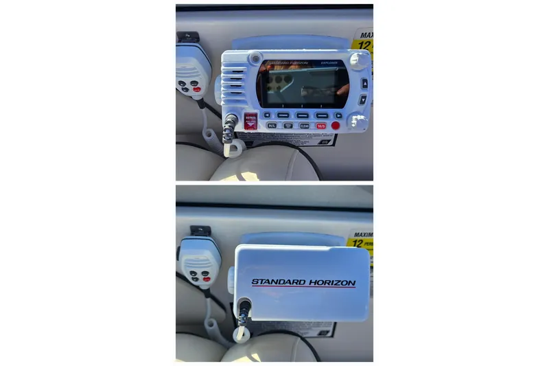 Slide: The Image of Standard Horizon marine radio on 2007 Monterey 250 Cruiser dashboard. - 27