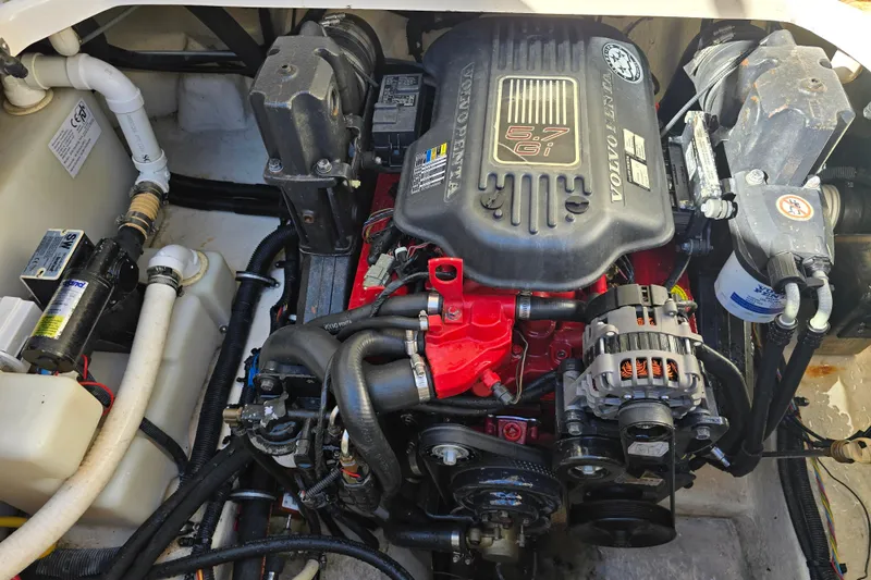 Slide: The Image of Engine compartment of a 2007 Monterey 250 Cruiser with Volvo Penta 5.7 Gi engine. - 5