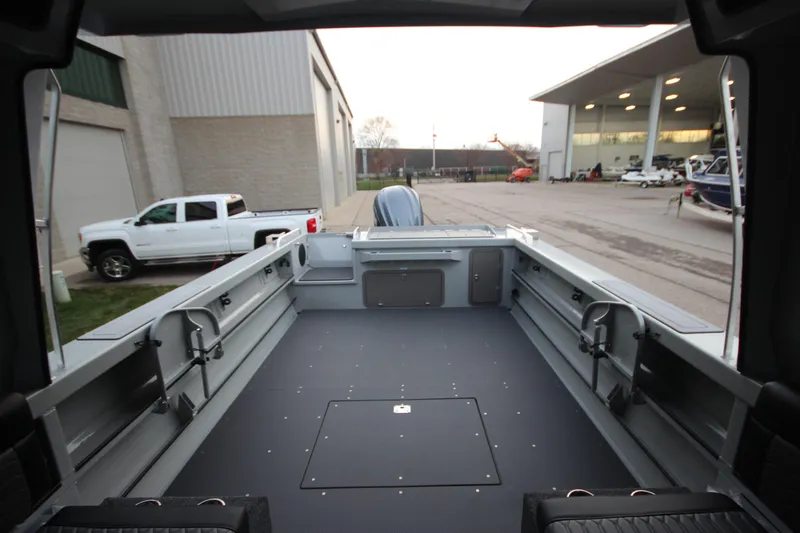 Slide: The Image of 2026 Weldcraft 240 Ocean King boat with Yamaha engine in showroom. - 6