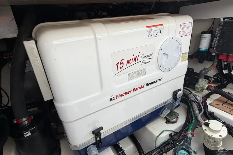 Slide: The Image of Fischer Panda generator in Boston Whaler 405 Conquest engine room. - 51