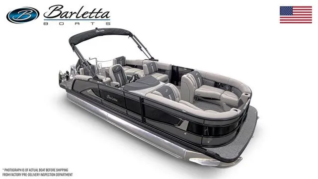 The Image of 2025 Barletta Lusso L23M pontoon boat with luxurious seating and sleek design. - 1