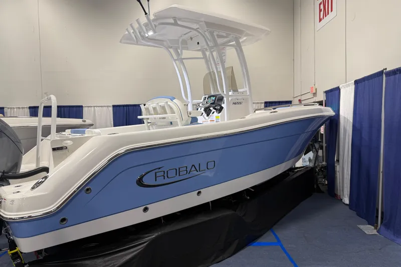 Slide: The Image of Manufacturer Provided Image: 2025 Robalo R222 Explorer boat with sleek design and modern features. - 26