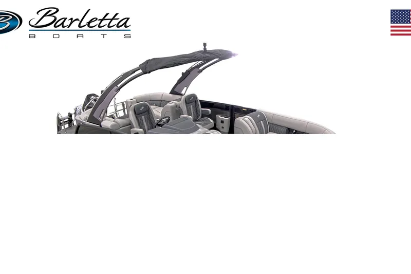 Slide: The Image of 2025 Barletta LUSSO L23QCSSA luxury pontoon boat interior with sleek seating and modern design. - 4