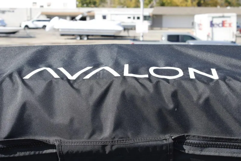 Slide: The Image of 2026 Avalon Catalina Cruise Rear Bench 25 FT boat cover with logo. - 35