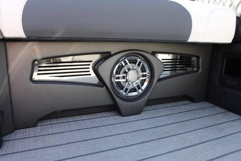 Slide: The Image of 2026 Avalon Catalina Cruise Rear Bench 25 FT interior speaker detail. - 36