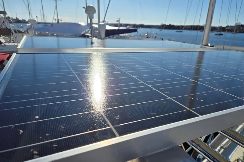 Slide: The Image of Solar panels on Jeanneau Sun Odyssey 42 Center Cockpit, 1998 model. - 17