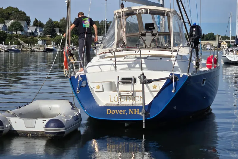 Slide: The Image of Jeanneau Sun Odyssey 42 Center Cockpit 1998 in dry dock. - 4