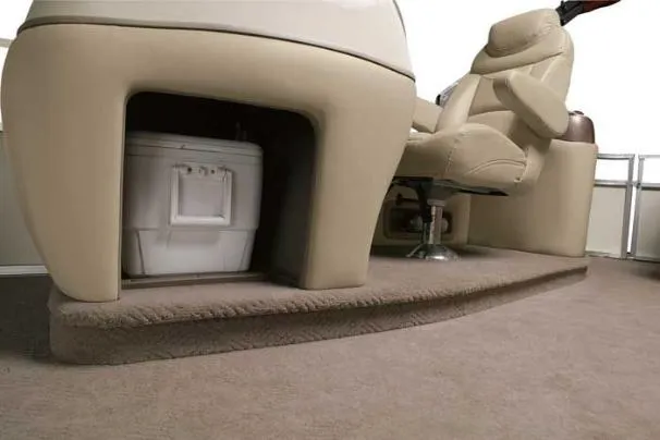 Slide: The Image of 2008 Sun Tracker Party Barge 25 I/O Regency Edition with open storage compartment. - 13