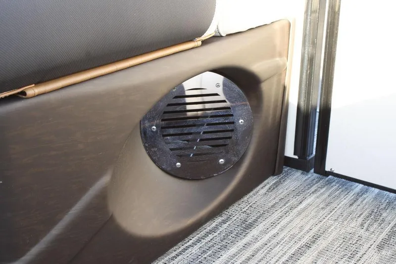 Slide: The Image of Speaker vent in 2026 Avalon Catalina Quad Lounger 27 FT boat interior. - 36
